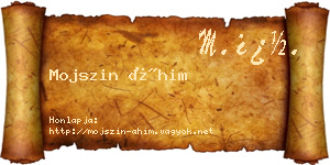 Mojszin Áhim névjegykártya